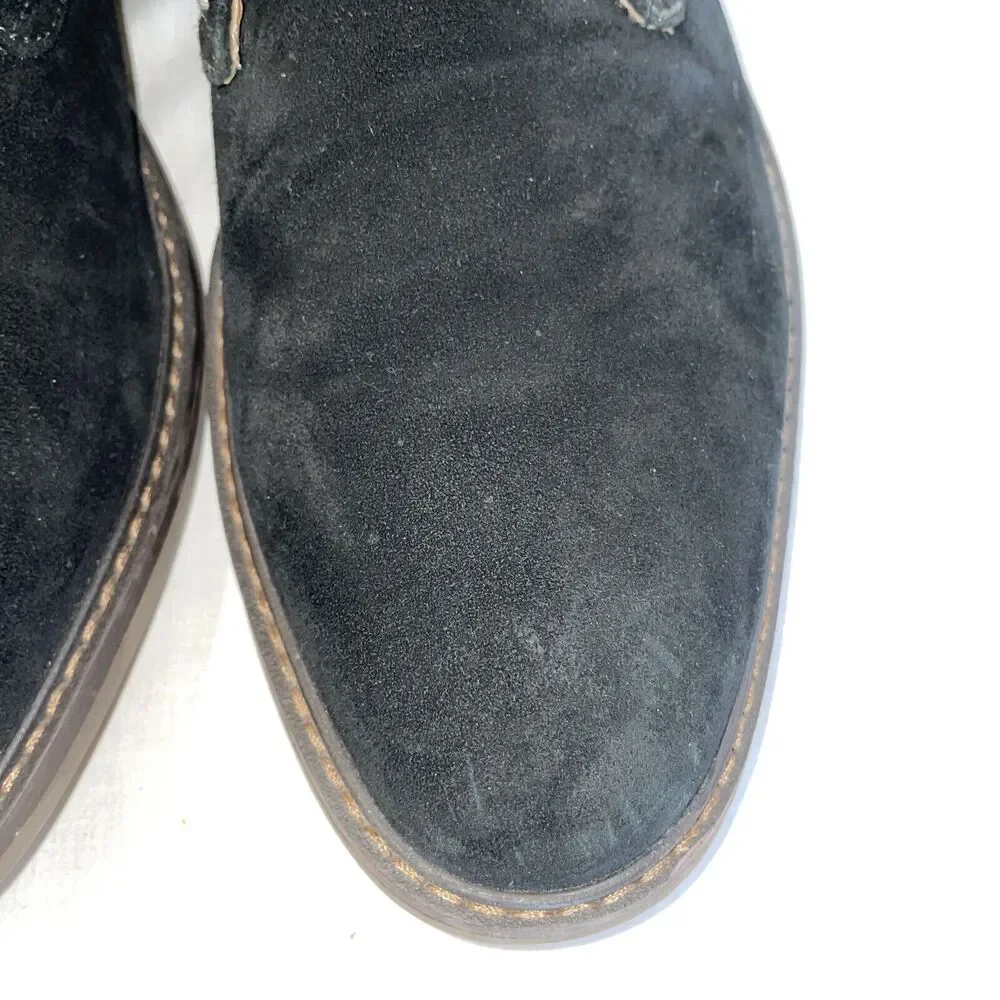 Vionic Chukka Boots Mens Size 13 M Black Suede Leather Lace Up Block Heels EUC